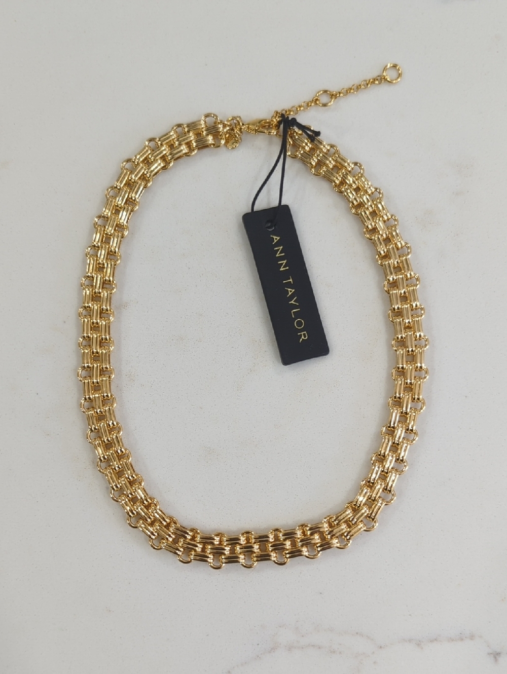 Ann Taylor Shiny Gold Linked Collar Necklace